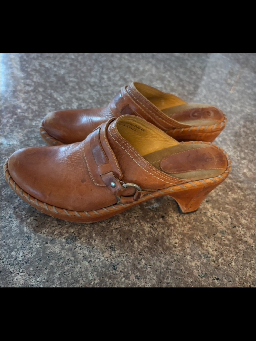 Frye leather Harness mule clogs Sz 8.5 - Picture 7 of 9